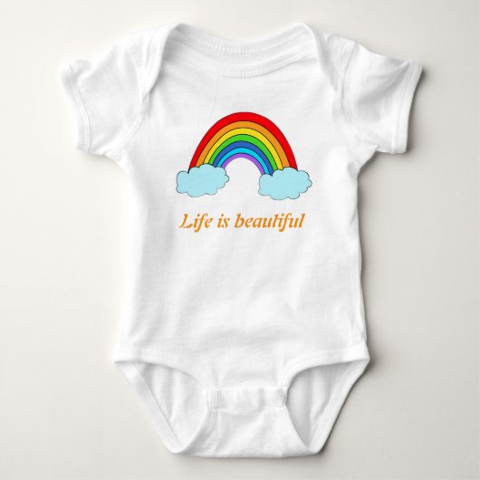 Persoonlijke Regenboog Baby Eén Stuk | Aangepaste Romper (Voorkant)