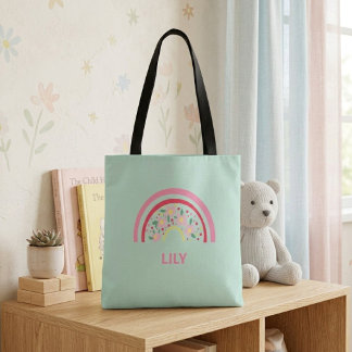 Persoonlijke Regenboog Boodschappentas voor Kinder Tote Bag