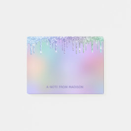 Persoonlijke Regenboog Drip Glitter Post-it® Notes