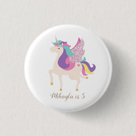 Persoonlijke Regenboog Eenhoorn Eenvoudig Schattig Ronde Button 3,2 Cm