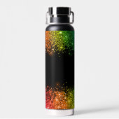 Persoonlijke Regenboog Glitter Rand Waterfles (Achterkant)