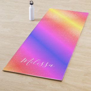 Persoonlijke regenboog glitters yogamat