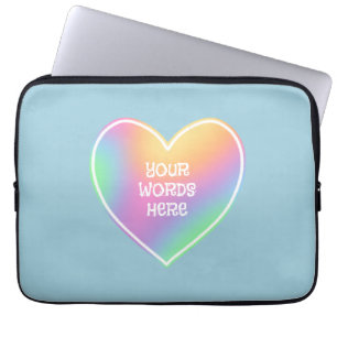 Persoonlijke Regenboog Hart Blauw Laptop Sleeve