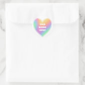 Persoonlijke Regenboog Hart Ronde Sticker (Tas)
