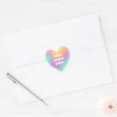 Persoonlijke Regenboog Hart Ronde Sticker (Envelop)