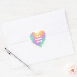 Persoonlijke Regenboog Hart Ronde Sticker
