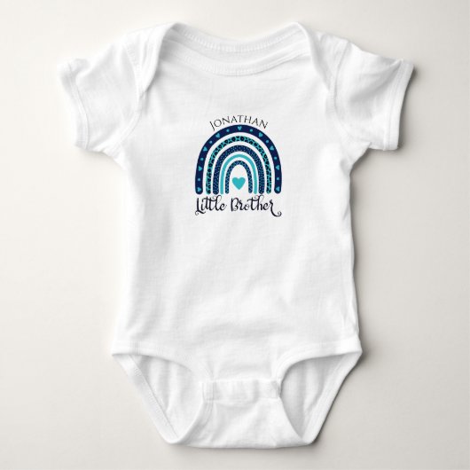 Persoonlijke Regenboog Kleine Broer Romper (Voorkant)