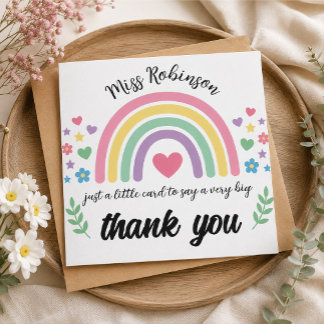 Persoonlijke Regenboog Leraar Bedankt Notitiekaartje