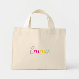Persoonlijke Regenboog Naam Boodschappentas Mini Tote Bag