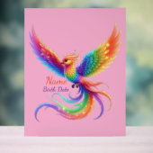 Persoonlijke Regenboog Phoenix Naam Geboortedatum Acryl Bord (Neutraal)