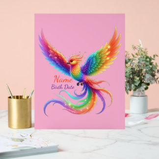 Persoonlijke Regenboog Phoenix Naam Geboortedatum  Acryl Bord