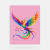 Persoonlijke Regenboog Phoenix Naam Geboortedatum Acryl Bord (Voorkant)
