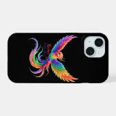 Persoonlijke Regenboog Phoenix Naam Geboortedatum iPhone 15 Case (Achterkant horizontaal)