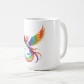 Persoonlijke Regenboog Phoenix Naam Geboortedatum  Koffiemok (Voorkant rechts)