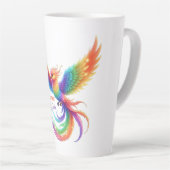 Persoonlijke Regenboog Phoenix Naam Geboortedatum  Latte Mok (Rechterhoek)