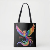 Persoonlijke Regenboog Phoenix Naam Geboortedatum Tote Bag (Voorkant)