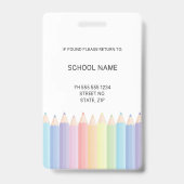 Persoonlijke Regenboog Potloden Teacher ID Badge (Achterkant)