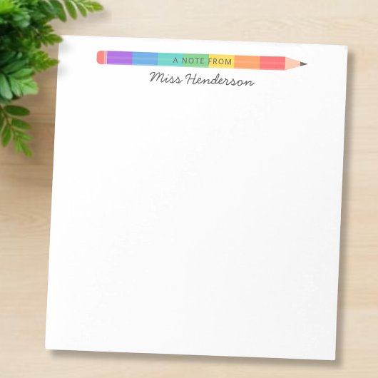 Persoonlijke Regenboog Potlood Onderwijzer  Notitieblok