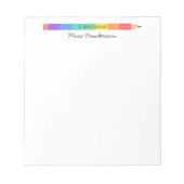 Persoonlijke Regenboog Potlood Onderwijzer  Notitieblok (Voorkant)