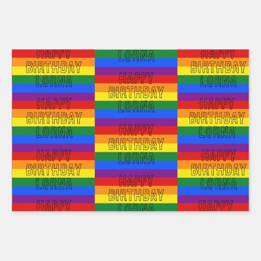 PERSOONLIJKE regenboog pride inpakpapier 3 design (Voorkant 2)