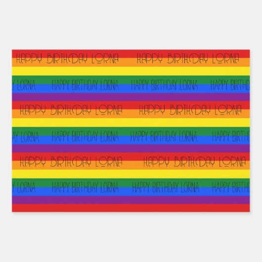 PERSOONLIJKE regenboog pride inpakpapier 3 design (Voorkant)