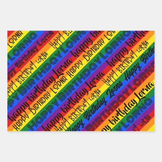 PERSOONLIJKE regenboog pride inpakpapier 3 design Vel (Voorkant 3)