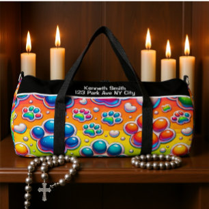 Persoonlijke Regenboog Reizen Monogram Bubble Poot Plunjezak