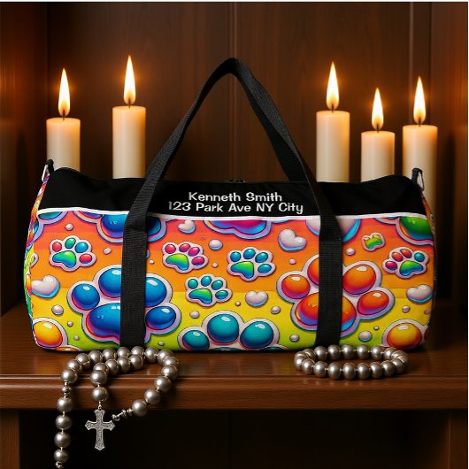 Persoonlijke Regenboog Reizen Monogram Bubble Poot Plunjezak