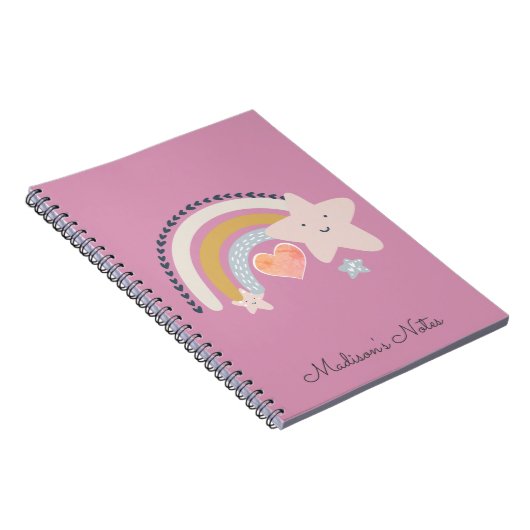 Persoonlijke Regenboog Sterren  Notitieboek (Rechterzijde)