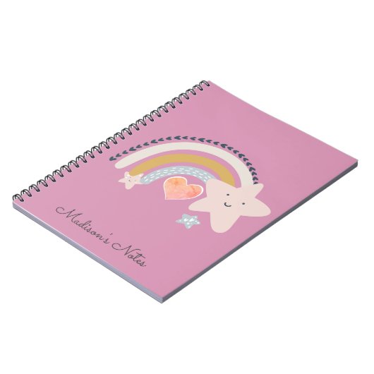 Persoonlijke Regenboog Sterren  Notitieboek (Linkerzijde)