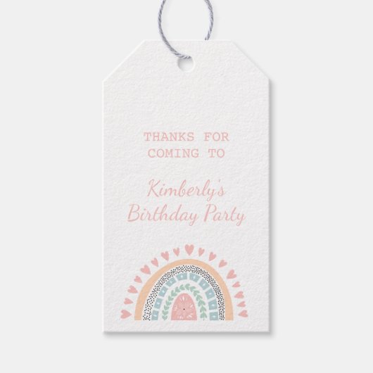 Persoonlijke Regenboog Verjaardag Cadeaulabel (Voorkant)