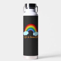 Persoonlijke Regenboog Waterfles | Aangepaste Naam
