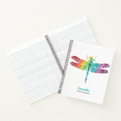 Persoonlijke Regenboog Waterverf Libel Vrouwelijk Notitieboek (Binnen)