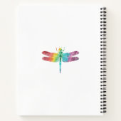 Persoonlijke Regenboog Waterverf Libelle Vrouwelij Notitieboek (Achterkant)