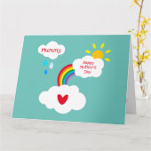 Persoonlijke Regenboog Weer Moederdag Kaart (Gele Bloem)
