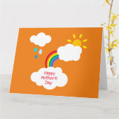 Persoonlijke Regenboog Weer Moederdag Kaart (Gele Bloem)