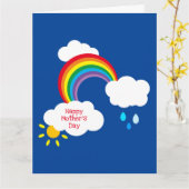Persoonlijke Regenboog Weer Moederdag Kaart (Gele Bloem)