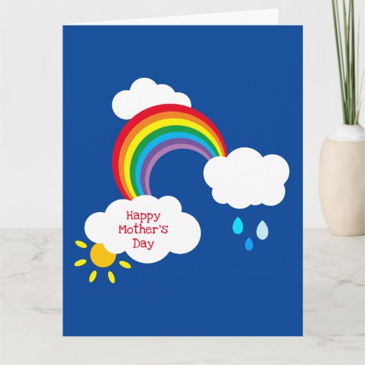 Persoonlijke Regenboog Weer Moederdag Kaart (Voorkant)
