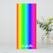 Persoonlijke regenbooggradiënt bladwijzer met naam (Staand voorkant)