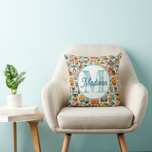 Persoonlijke regenboogkussen met monogram kussen