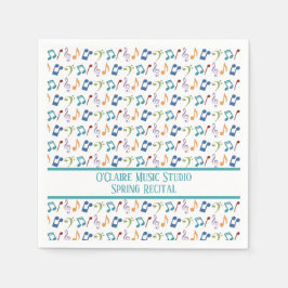 Persoonlijke regenboogmuzieknotities (wit) servet