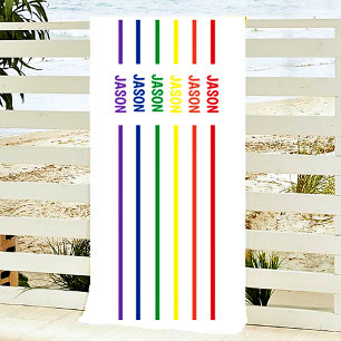 Persoonlijke regenboognaam strandlaken
