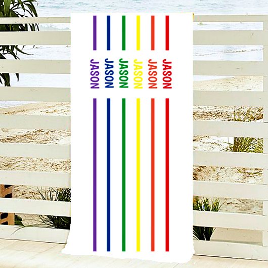 Persoonlijke regenboognaam strandlaken