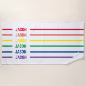 Persoonlijke regenboognaam strandlaken (Voorkant)
