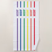 Persoonlijke regenboognaam strandlaken (Voorkant)