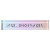 Persoonlijke regenboogpasta-holografisch naambordje (Voorkant)