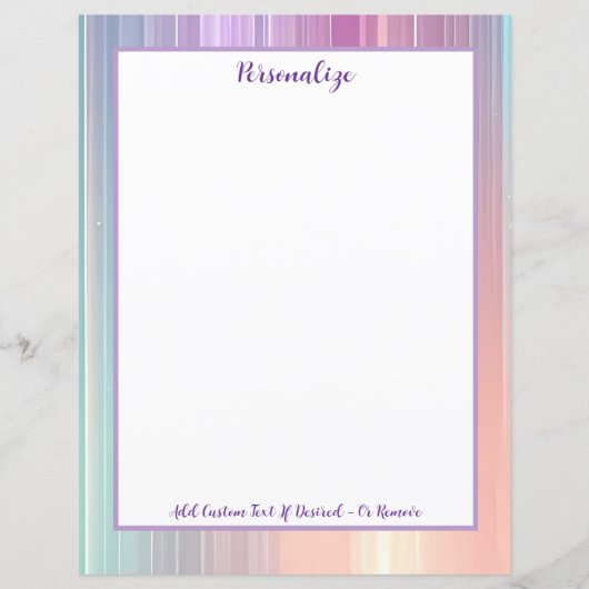 Persoonlijke regenboogpastelgradiënt streepontwerp (Voorkant)