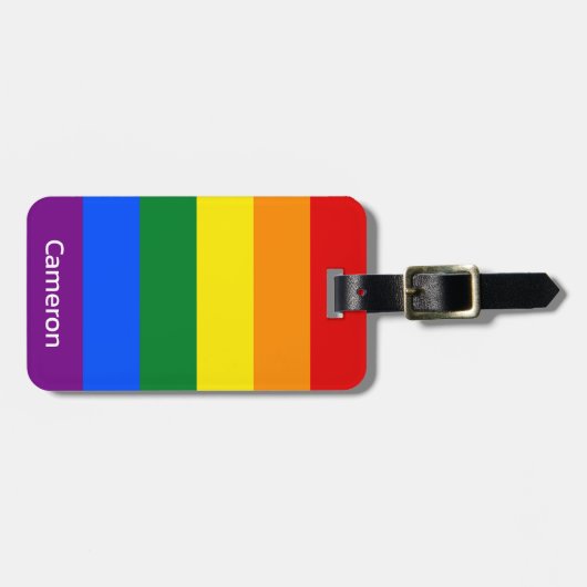 Persoonlijke Regenboogvlag Label Bagagelabel (Voorkant horizontaal)