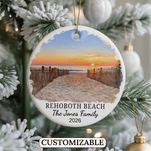 Persoonlijke Rehoboth Beach Versiering, Delaware Keramisch Ornament