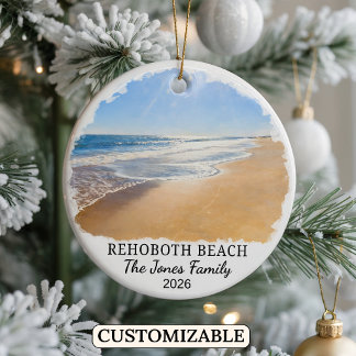 Persoonlijke Rehoboth Beach Versiering, Delaware Keramisch Ornament